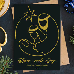 Elegante Weihnachts-Geburts-Szene Flach Relief Feiertagskarte