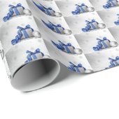 Elegante Weihnachts-Geschenkboxen mit Blue Ribbon Geschenkpapier (Rolleneckpunkt)