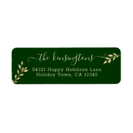 Elegante Weihnachts-Gold-Blätter auf Forest Green 