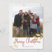 Elegante Weihnachts-Gold-Blätter | FOTO Feiertagskarte (Vorderseite)