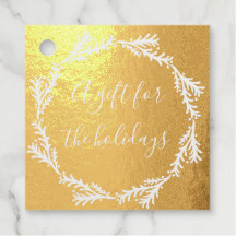 Elegante Weihnachts Gold Holiday Foil Geschenk Tag