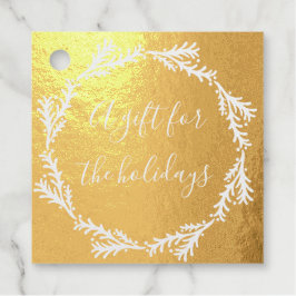 Elegante Weihnachts Gold Holiday Foil Geschenk Tag