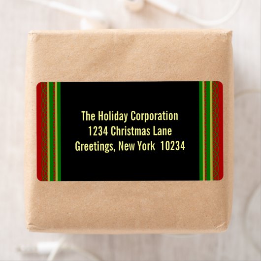 Elegante Weihnachts-Grenz-Rücksendeadressen-Aufkle (Insitu)