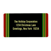 Elegante Weihnachts-Grenz-Rücksendeadressen-Aufkle (Vorne)