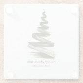 Elegante Weihnachts-Grüne Bäume Wasserfarbe Glasuntersetzer (Rückseite)