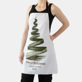 Elegante Weihnachts-Grüne Bäume Wasserfarbe Schürze (InSitu)