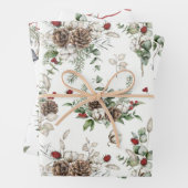 Elegante Weihnachts-Grüntöne mit roten Akzenten ve Geschenkpapier Set (Beispiel)