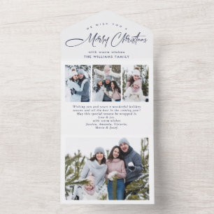 Elegante Weihnachts-Grußkarte mit 4 Fotos für die All In One Einladung