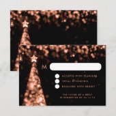 Elegante Weihnachts-Hochzeit RSVP Rose Gold (Vorne/Hinten)
