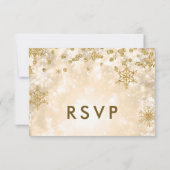 Elegante Weihnachts-Hochzeit RSVP Sparkle Gold (Rückseite)