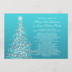 Elegante Weihnachts-Hochzeit Türkis Einladung