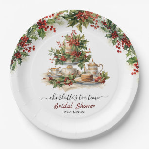 Elegante Weihnachts-Hochzeitsdusche-Teatime-Party Pappteller