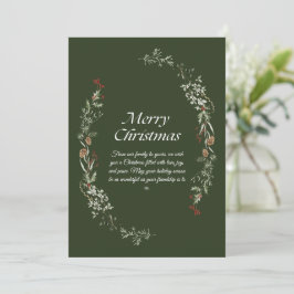 Elegante Weihnachts-Kranz-Grußkarte mit Wünschen Einladung