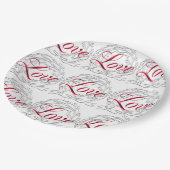 Elegante Weihnachts-Liebe Pappteller (Schrägansicht)