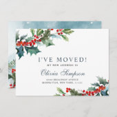 Elegante Weihnachts-Mistletoe Moving Ankündigung (Vorne/Hinten)