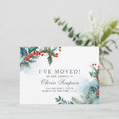 Elegante Weihnachts-Mistletoe Moving Ankündigung (Stehend Vorderseite)