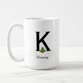 Elegante Weihnachts-Monogramm-Tasse Kaffeetasse