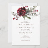 Elegante Weihnachts- oder Winterhochzeiten in Rote Einladung (Vorderseite)