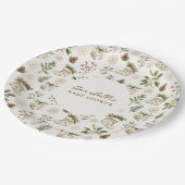 Elegante Weihnachts- oder Winterkindusche Pappteller (Schrägansicht)