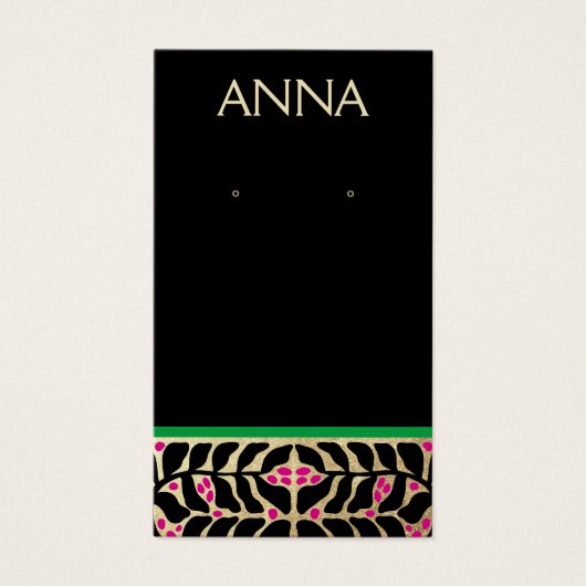 Elegante Weihnachts-Ohrring-Display-Karte (Vorderseite)