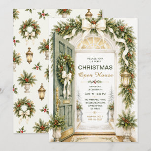 Elegante Weihnachts-Open-House-Tür Einladung