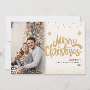 Elegante Weihnachts-Overlay-Foto-Schneeflocke  Feiertagskarte