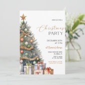 Elegante Weihnachts-Party Einladung (Stehend Vorderseite)