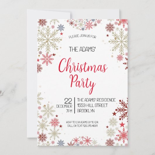 Elegante Weihnachts-Party Einladung (Vorderseite)