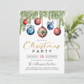 Elegante Weihnachts-Party Einladung (Stehend Vorderseite)