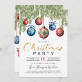 Elegante Weihnachts-Party Einladung (Vorne/Hinten)