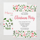 Elegante Weihnachts-Party Einladung (Vorne/Hinten)