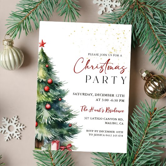 Elegante Weihnachts-Party Einladung
