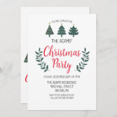 Elegante Weihnachts-Party Einladung (Vorne/Hinten)