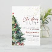 Elegante Weihnachts-Party Einladung (Stehend Vorderseite)