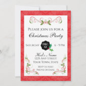 Elegante Weihnachts-Party Einladung (Vorderseite)