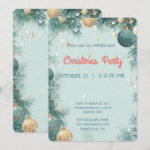 Elegante Weihnachts-Party Einladung (Vorne/Hinten)