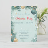 Elegante Weihnachts-Party Einladung (Stehend Vorderseite)