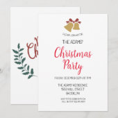 Elegante Weihnachts-Party Einladung (Vorne/Hinten)