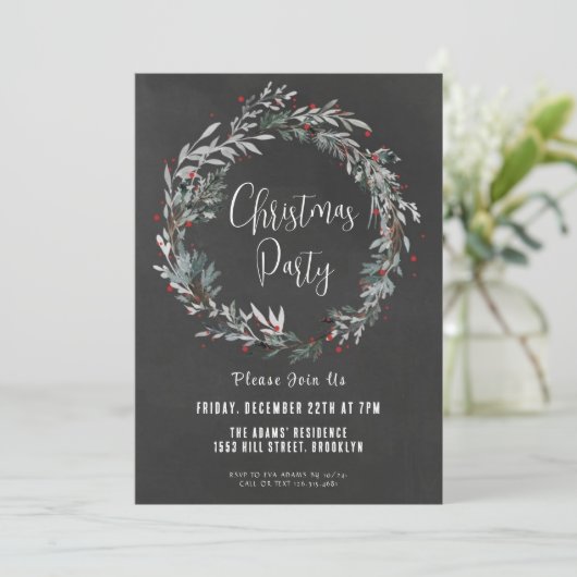 Elegante Weihnachts-Party Einladung (Stehend Vorderseite)