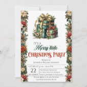 Elegante Weihnachts-Party Einladung mit Geschenkbo (Vorderseite)