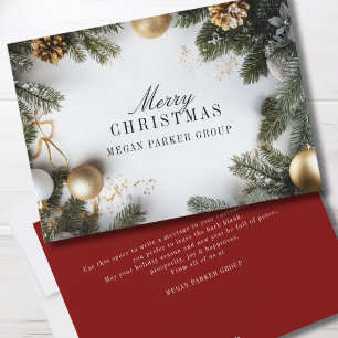 Elegante Weihnachts-Pine Tree Business Holiday Car Feiertagskarte