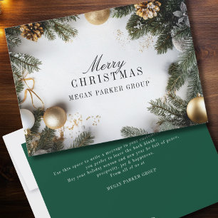 Elegante Weihnachts-Pine Tree Business Holiday Car Feiertagskarte