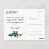 Elegante Weihnachts-Poinsettia Rahmen Foto Gruß Postkarte (Rückseite)