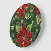 Elegante Weihnachts-Poinsettia-Uhr Große Wanduhr (Winkel)