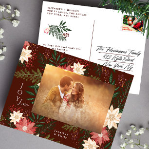 Elegante Weihnachts-Poinsettien-Pracht Foto Feiertagspostkarte