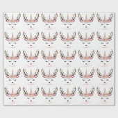 Elegante Weihnachts-Rose Gold Glitzer Einhornwild  Geschenkpapier (Flach)