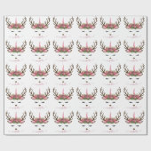 Elegante Weihnachts-Rose Gold Glitzer Einhornwild Geschenkpapier (Flach)