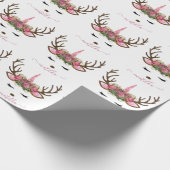 Elegante Weihnachts-Rose Gold Glitzer Einhornwild Geschenkpapier (Ecke)