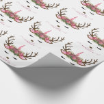 Elegante Weihnachts-Rose Gold Glitzer Einhornwild Geschenkpapier<br><div class="desc">Elegantes personalisiertes Design mit hübschen Imitaten Rose Gold Glitzer Einhorn Rentiermuster.</div>