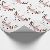 Elegante Weihnachts-Rose Gold Glitzer Einhornwild Geschenkpapier (Ecke)
